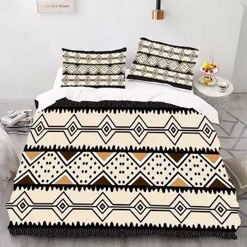 Узор из саржи - Комплект постельного белья с цифровой печатью - Полиэстер - Декор для спальни - 1 покрывало + 2 наволочки (нет подушки) 173x229cm