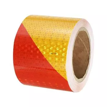 Twill ReflectiveTapes 4inch*16FT Yellow-Red Strip Strong Reflection Car Sticker Waterproof Adhesive Safety Reflectors For Things
