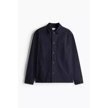 Твиловая рубашка HM Regular Fit, темно-синяя