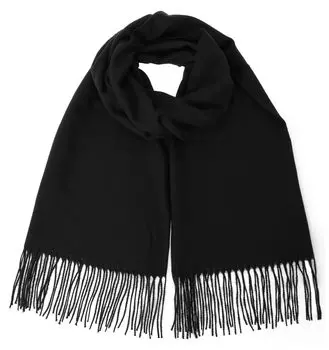 твиловый однотонный шарф для женщин 2353122555 Черный [Kuko] Кашемироподобная пряжа, окрашенная в массе (210)