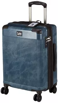 twin paisley pattern TSA extended 1 navy [Lee] Suitcase, ultra-lightweight, wheels, denim-like surface, interior, carry-on size, lock, gusset, approx.