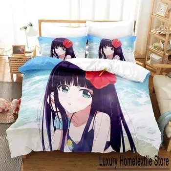 Twin Star Exorcists Bedding Set Cartoon Anime three-piece set Adult Kid Bedroom Duvet cover Sets 3D Print Kawaii Girl literie EU Single 135x200cm