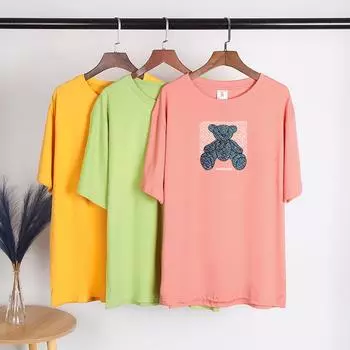 TWINFLAMES 2023, летняя футболка, женская футболка с милым медведем, футболка в стиле Харадзюку, футболка с рисунком Y2k, топ, эстетичная одежда M темно-синий