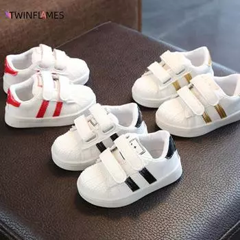 TWINFLAMES Детская обувь Baby Shell Head Sneakers Белая обувь Детская обувь Wild Board 22 красный
