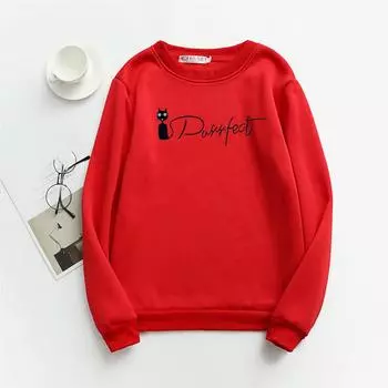 TWINFLAMES Новая одежда Kawaii для женщин, свободный шерстяной худи с длинным рукавом, повседневный топ с принтом и воротником O, свободный повседневный джемпер с длинным рукавом M белый