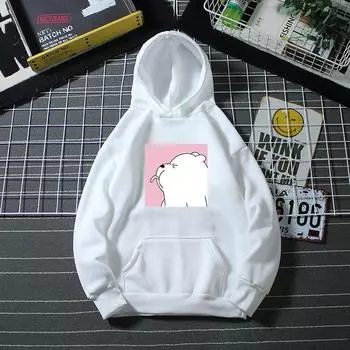 TWINFLAMES Новая осенне-зимняя флисовая толстовка с длинными рукавами, женская принтованная кавайная свободная кофта, а также толстовка с капюшоном из веревки, женская верхняя одежда M розовый