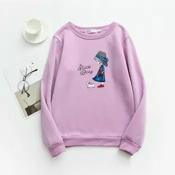 TWINFLAMES Новая толстовка с капюшоном для женщин, свободный свитшот с длинным рукавом, с принтом и воротником O, свободный повседневный джемпер с длинным рукавом M белый