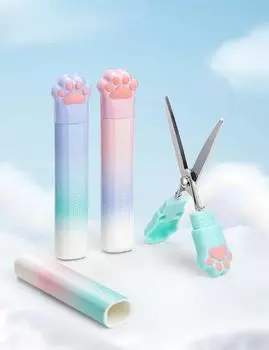 Twingo, градиентные ножницы ярких цветов, кошачья лапа, портативные мини-ножницы для вырезания бумаги, инструменты для художественных ножниц для студентов