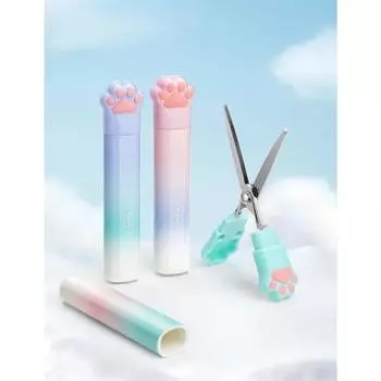 Twingo, градиентные ножницы ярких цветов, кошачья лапа, портативные мини-ножницы для вырезания бумаги, инструменты для художественных ножниц для студентов