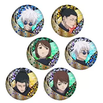 Twinkle Jujutsu Kaisen Raden Style Series Foil Stamped Can Badge 1BOX Diameter 75 x D 7mm Made of Paper Approx. Metal,