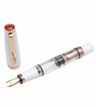 Перьевая ручка Twisby Diamond Mini в белом розовом золоте 2