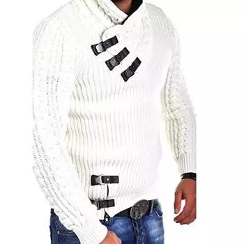 Twist Flower Mens Winter Sweater Knitted Sweater Pullover Jacket Coat Wear Knit S