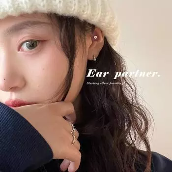 Twist ins cold temperament fashion high sense earrings women s niche 925 silver needle simple design ear jewelry