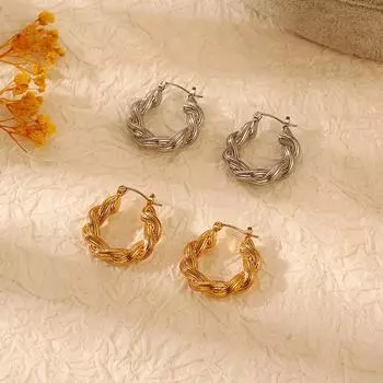 Twist Twist Line Earrings, Simple Light Luxury Earrings, The Same Cast Earrings 18k Gold Spot 18K