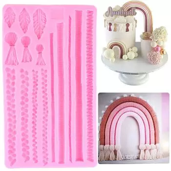 Твист-веревка, форма для помадки, макраме, кисточка, силиконовые формы, инструменты для выпечки сахара, бордюр для торта, инструменты для украшения торта, конфетная глина, шоколадные формы