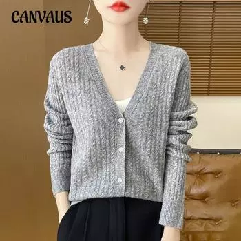 Кардиган с закрученным V-образным вырезом, свободный трикотажный топ, женский свитер S небесно-голубой