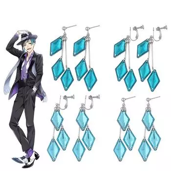 Twisted Wonderland Серьги Русалочки для женщин Серьги-клипсы Floyd Кисточка Ухо Клипса Ювелирные изделия Аксессуары