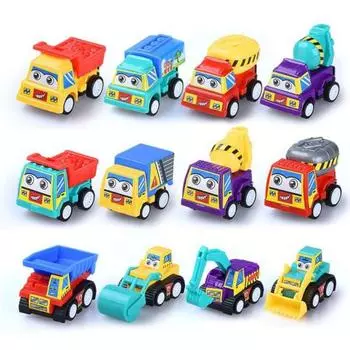 Twister.CK Пасхальные яйца, 12 шт. с откатной строительной техникой, набор пасхальных игрушек Фестиваль