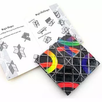 Twisty Cubo Cube Классическая игрушка Портативная обучающая 8-панельная складная головоломка Cube Fun 6(Черный А)