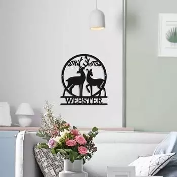 Two Deer Christmas Metal Crafts - Elegant Home Party Decorations, Wall Sculpture for Festive Room Dcor and Holiday Decor светло-серый