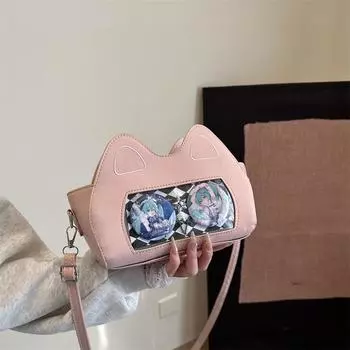 Two-dimensional bag women s cat ear soft cute food pain bag simple and fashionable versatile messenger bag