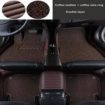 Two-layer Striped PU Leather Car Floor Mat for BMW M3 2 Doors 2007-2013 Year Interior Details Car Accessories Carpet