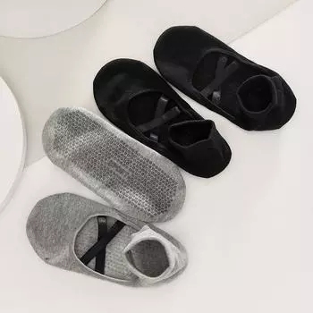Two-Pair Package Women s Yoga Exercise Pilates Socks Breathable Sweat Absorbing Cotton Non Slip Home Room Socks Dance Pantyhose Black
