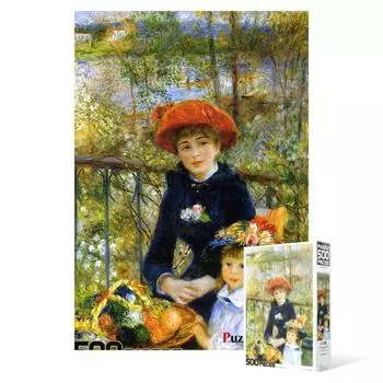 Two Sisters on the Terrace - 500 piece jigsaw puzzle, popular Korean puzzle