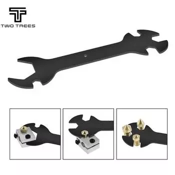 TWO TREES 1 шт., детали для 3D-принтера, ключ для насадки 5 в 1, гаечный ключ от 6 мм до 20 мм, стальной гаечный ключ, плоский для Ender 3 E3D MK8 MK10, инструмент для насадки