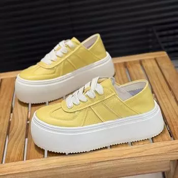 Two wear leather little white shoes women s shoes summer new thick-soled thin breathable heightening fashion casual board shoes 35