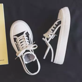Two Wear White Shoes парусиновые туфли женские весенние новые бисквитные туфли на толстой подошве 35 чёрный