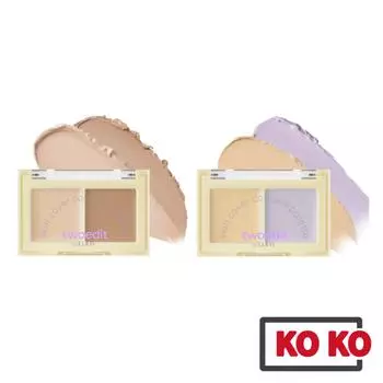 [Twoedit by LUNA] [Daiso] Палитра консилеров Skin Cover Concealer Palette 2 цвета / Tone Cover, Tone Correcting Light 01. Tone Cover