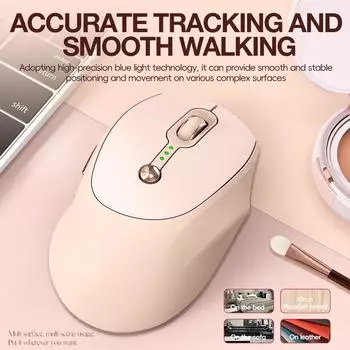 TWOLF Q7 Беспроводная 2.4G BT5.0 DualMode перезаряжаемая розовая мышь 100016002400 точек на дюйм с питанием розовый