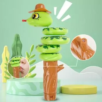 Творческая головоломка Игрушка-свисток Вращающаяся качающаяся змейка Скручивающаяся балансирующая игрушка-свисток Декомпрессионная качающаяся сила Контролирующая балансирующая игрушка Змея зелёный