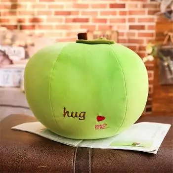 Творческая имитация красного яблока плюшевая игрушка декоративная подушка детский сад раннее образование кукла рождественский фрукт рождественский подарок 25cm(0.32kg) зеленого яблока