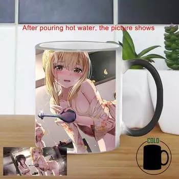 Творческая кружка Drunk Girl Magic Mug BSKT-068, кружки, меняющие цвет, кофейные чашки, стаканы для сублимационной печати, керамические чашки, посуда для напитков, бесплатная доставка 350ml