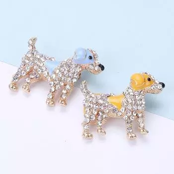 Творческая личность Милый щенок Бриллиантовая брошь Простая брошь Животное Брошь Аксессуары для одежды жёлтый