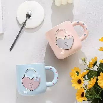 Творческая любовь рельефный дизайн пара керамическая чашка подарок на годовщину кружка большой емкости домашняя питьевая чашка 420ml белый