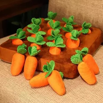 Творческая милая плюшевая игрушка-морковка, тянущая редис, овощное растение, мягкая плюшевая кукла, обнимающая спину, подушка для детей, игрушка для жевания домашних животных 35cm