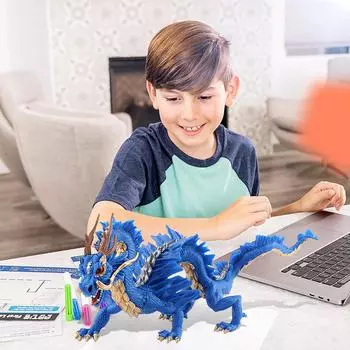 Творческая Новинка Модель Дракона Игрушка Украшение Модель Развивающие Игрушки синий