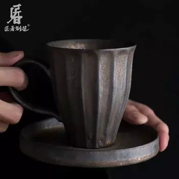 Творческая позолоченная большая кружка керамическая кружка для гостиной офиса кружка для кофе чашка для молока и чая чашка для воды 201-300ml