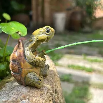 Творческая веревка, рыбалка, статуя черепахи, милая имитация черепахи, фигурка из смолы, скульптура животного, орнамент, уличный домашний декор для сада