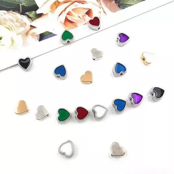 Творческие бусины с интервалом в виде сердца любви 8 мм, капающий сплав, ювелирные аксессуары «сделай сам», модные свободные бусины ручной работы, 10 шт. синий