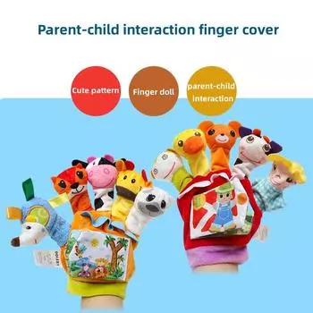 Творческие игрушки для раннего развития Игрушки для комфорта на палец, животные, подарки для детей, мультяшные тканевые книги, плюшевые игрушки, перчатки для пальцев