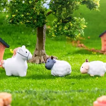 Творческие милые миниатюрные фигурки свиньи овцы коровы ландшафтный орнамент украшение стола аксессуары украшение дома детские подарки