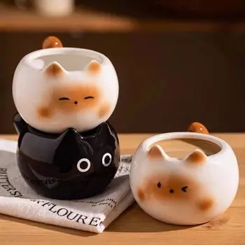 Творческие милые мультяшные керамические кофейные чашки для домашнего завтрака, изысканная молочная чашка для офиса, для отдыха, праздничные подарки 210ml