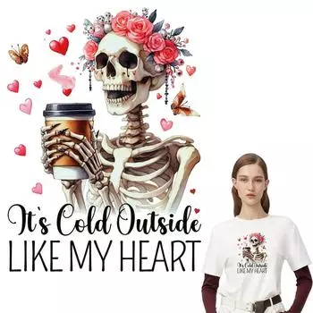 Творческие нашивки с изображением черепов любви, виниловые нашивки Diy Hoodies Parches Ropa Clothes Stickers T-shirt Heat Press Applique Letter Нашивки