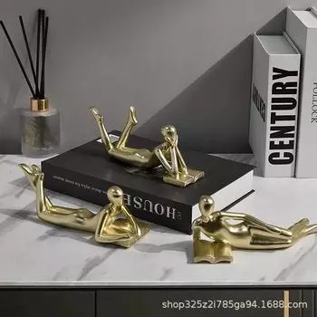 Творческие персонажи Статуэтка для чтения Современный дом Гостиная Абстрактные статуэтки из смолы Миниатюры Изделия ручной работы Офис Декор Статуэтки