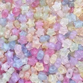 Творческие свободные бусины DIY ювелирные аксессуары перламутровый цвет пятиконечная звезда 10 мм акриловые бусины материалы ювелирные изделия для браслета серьги изготовление синий