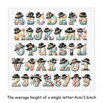 Творческий алфавит AZ 0-9 Термоперенос Легко резать Прочные самодельные наклейки для одежды Термоперенос Футболка Htv